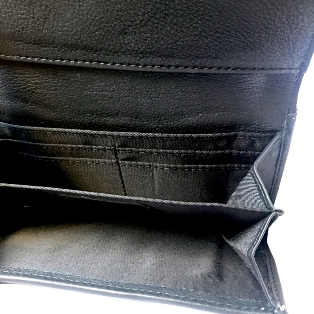 HANDMADE GENUINE LEATHER FAIR TRADE SUNFLOWER CARVED WALLET - Picture 5 of 5